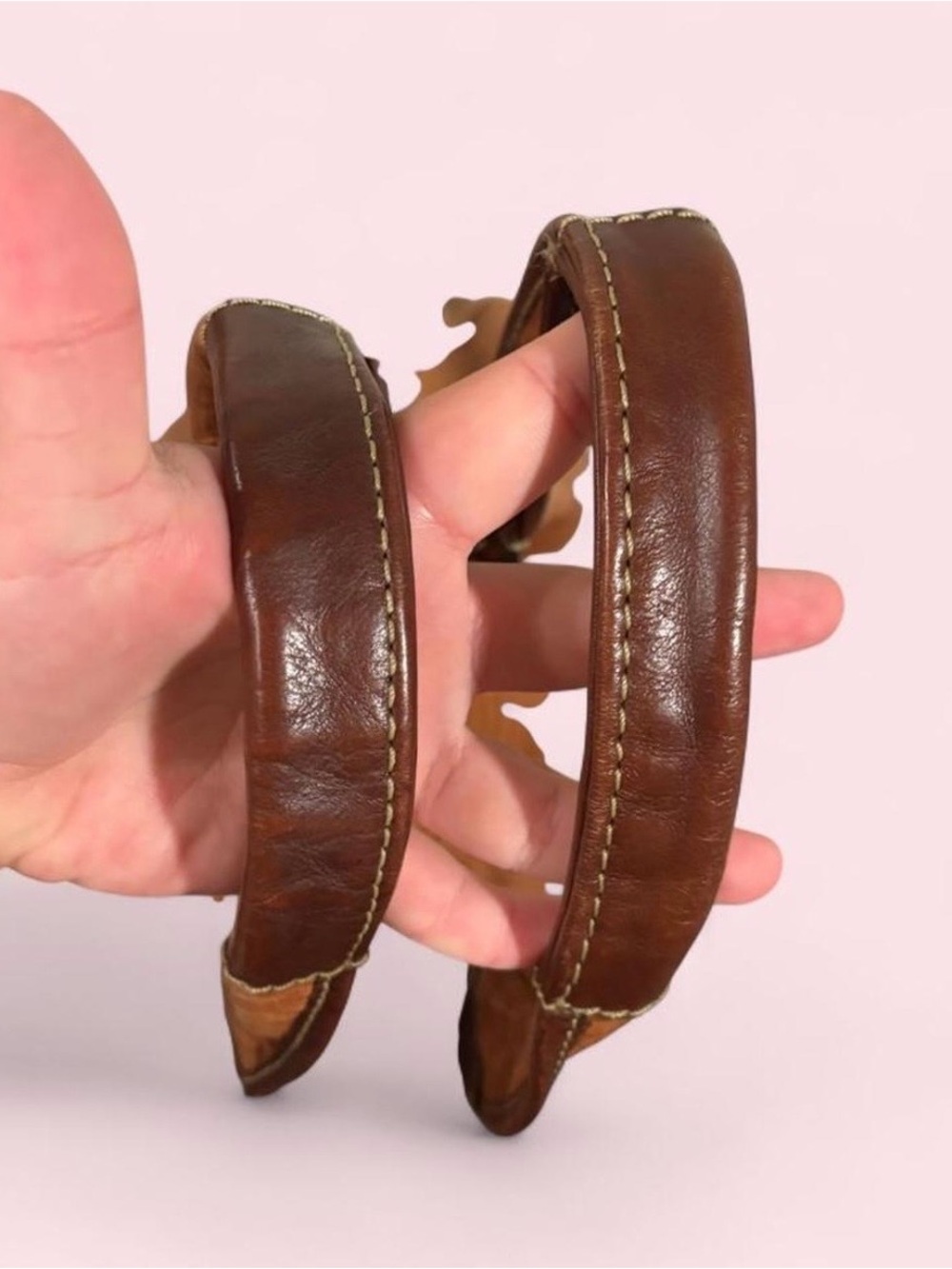 Fossil Tan Leaf-Embossed Leather Shoulder Bag - Picture 7 of 7